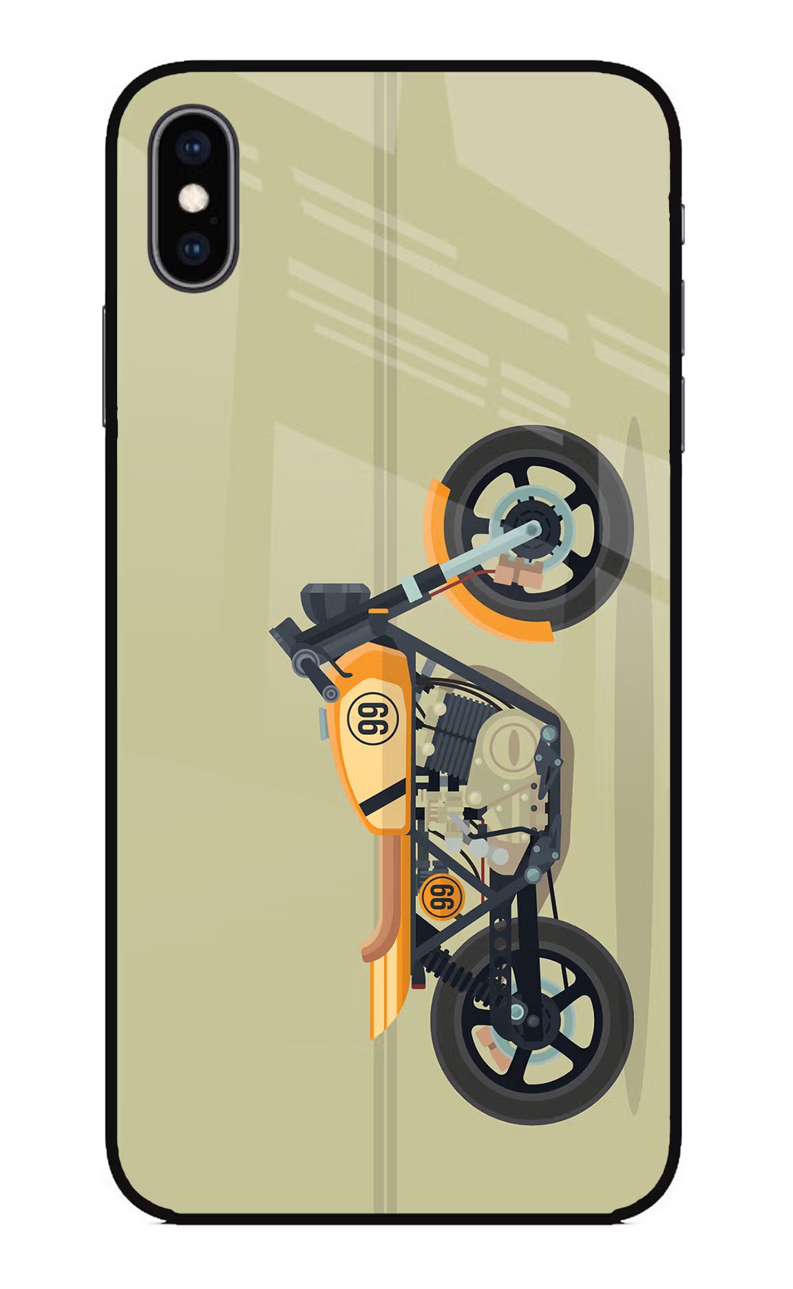 Vertical Speedster iPhone XS Max Glass Case Back Cover by Casekaro