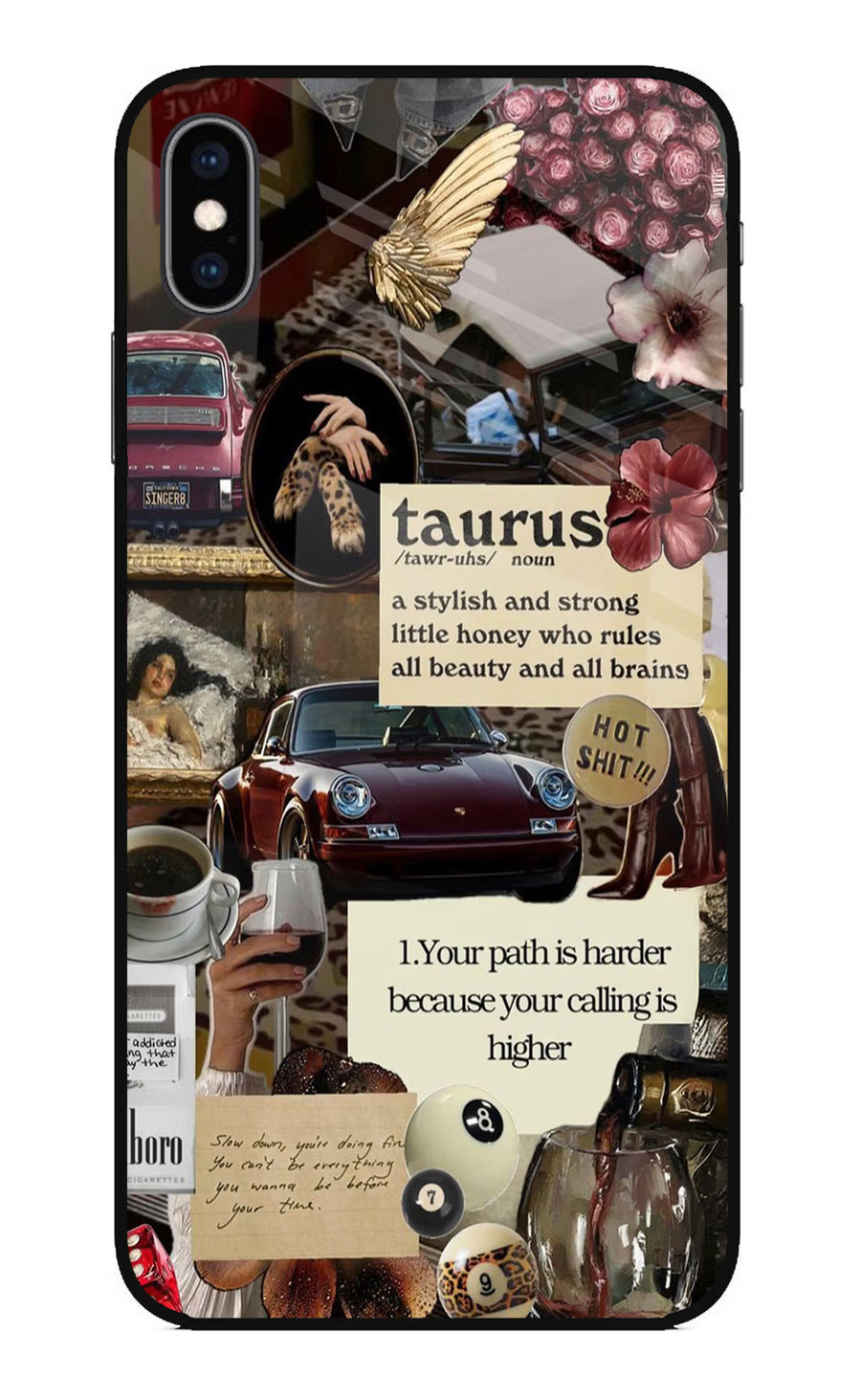Taurus Zodiac iPhone XS Max Back Cover, Glass case
