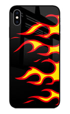 Side Sweep Flames iPhone XS Max Glass Case