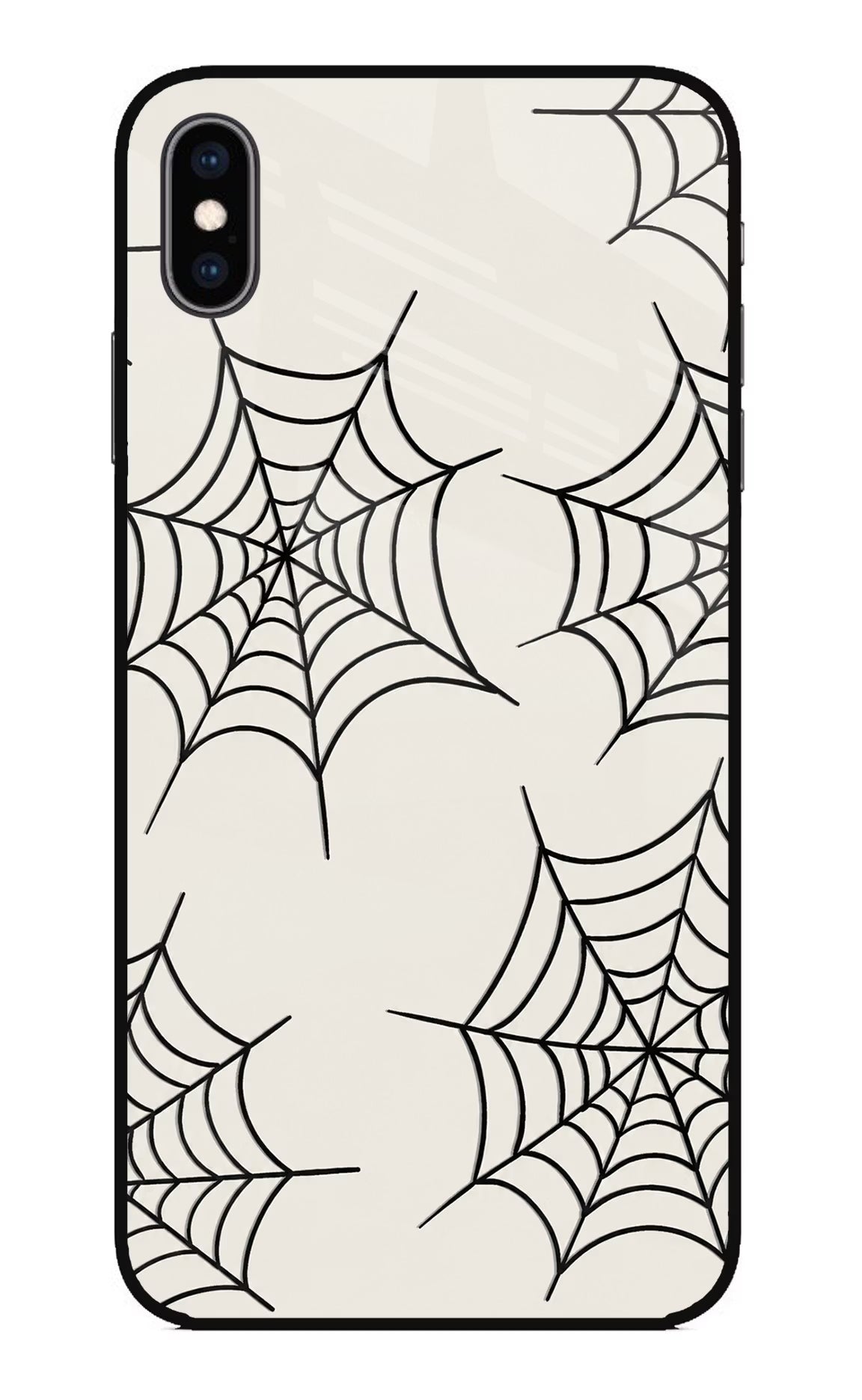 Spider Web iPhone XS Max Glass Case Back Cover by Casekaro
