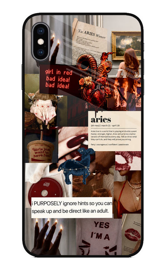 Zodiac Aries iPhone XS Max Glass Case
