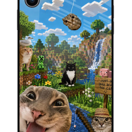 Minecraft Cat Chaos iPhone XS Max Glass Case