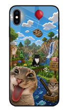 Minecraft Cat Chaos iPhone XS Max Glass Case
