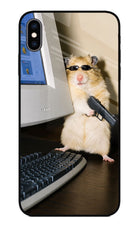 Hacker Hamster iPhone XS Max Glass Case