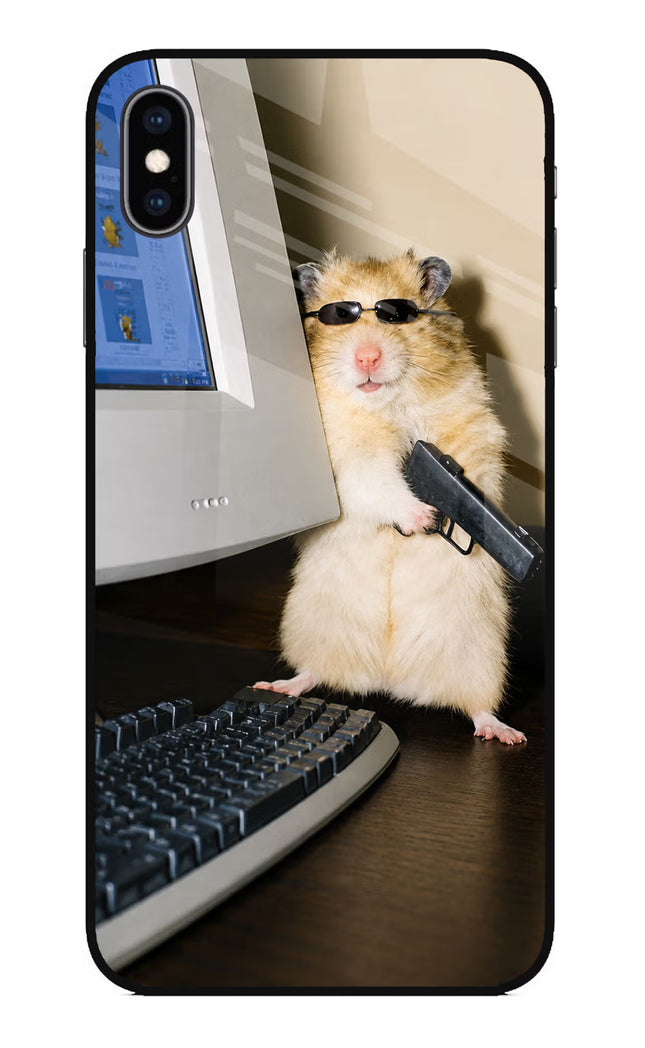 Hacker Hamster iPhone XS Max Glass Case