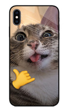 Silly Cat Call iPhone XS Max Glass Case
