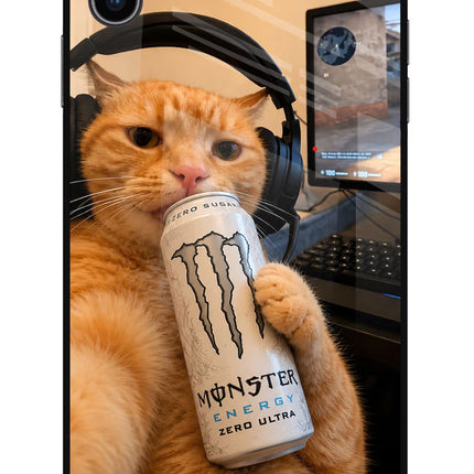 Gamer Cat Energy iPhone XS Max Glass Case