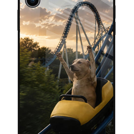 Rollercoaster Dog iPhone XS Max Glass Case