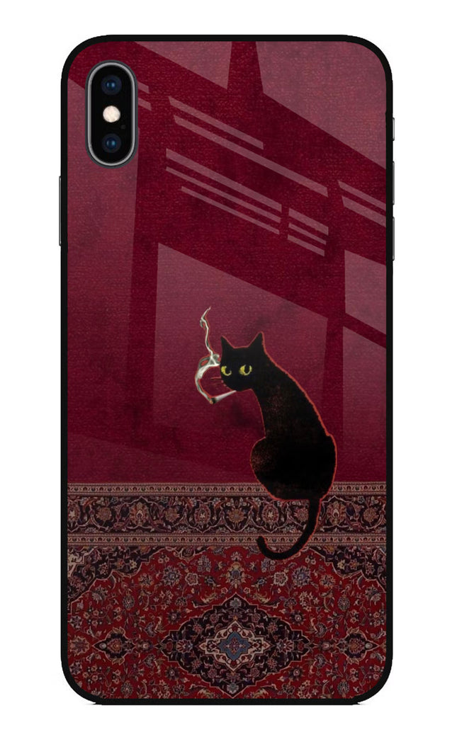 Midnight Cat iPhone XS Max Glass Case