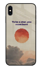Pixel Sun iPhone XS Max Glass Case Back Cover by Casekaro