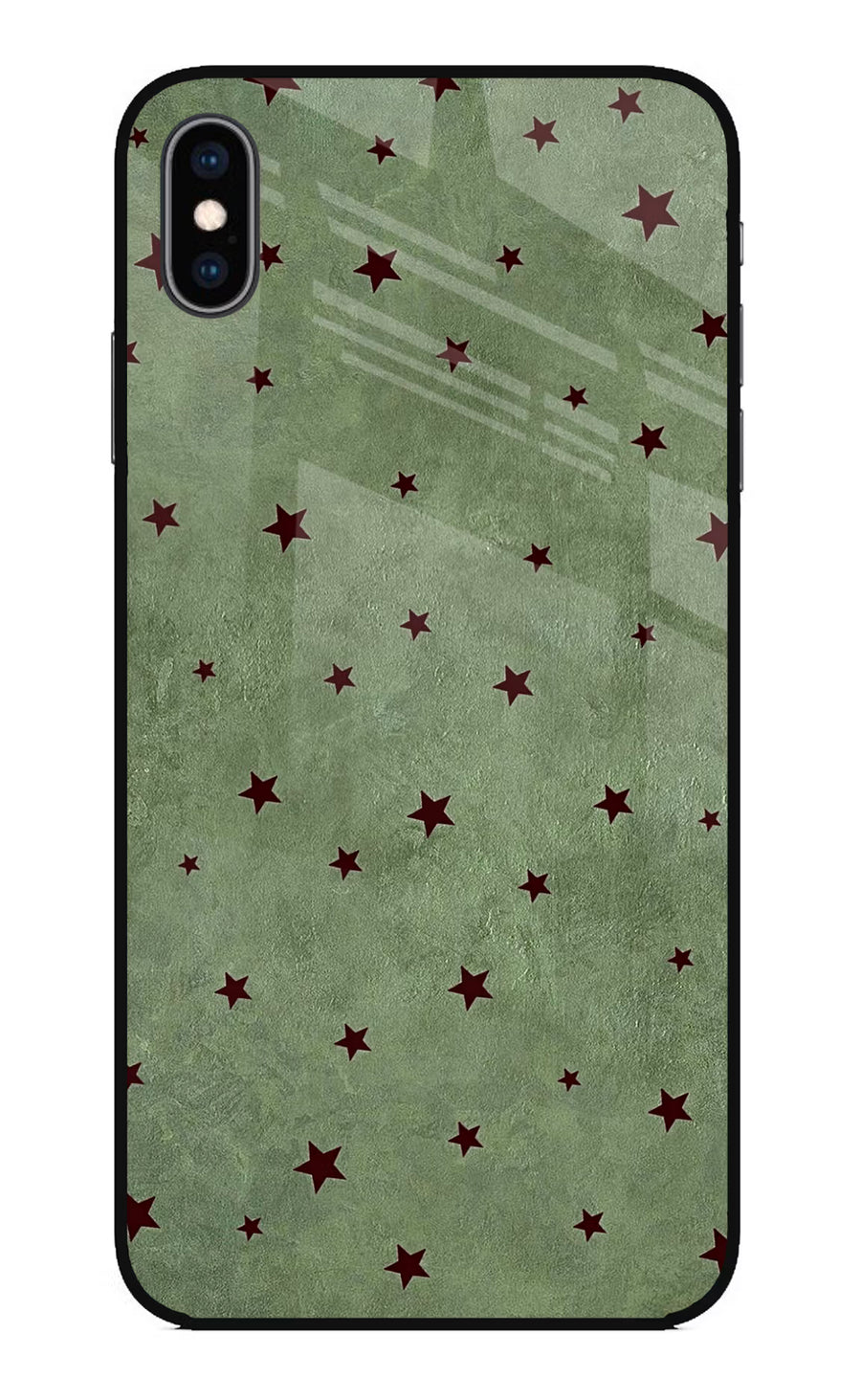 Green Stars iPhone XS Max Back Cover, Glass case