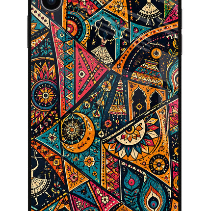Folk Print iPhone XS Max Glass Case