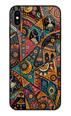 Folk Print iPhone XS Max Glass Case