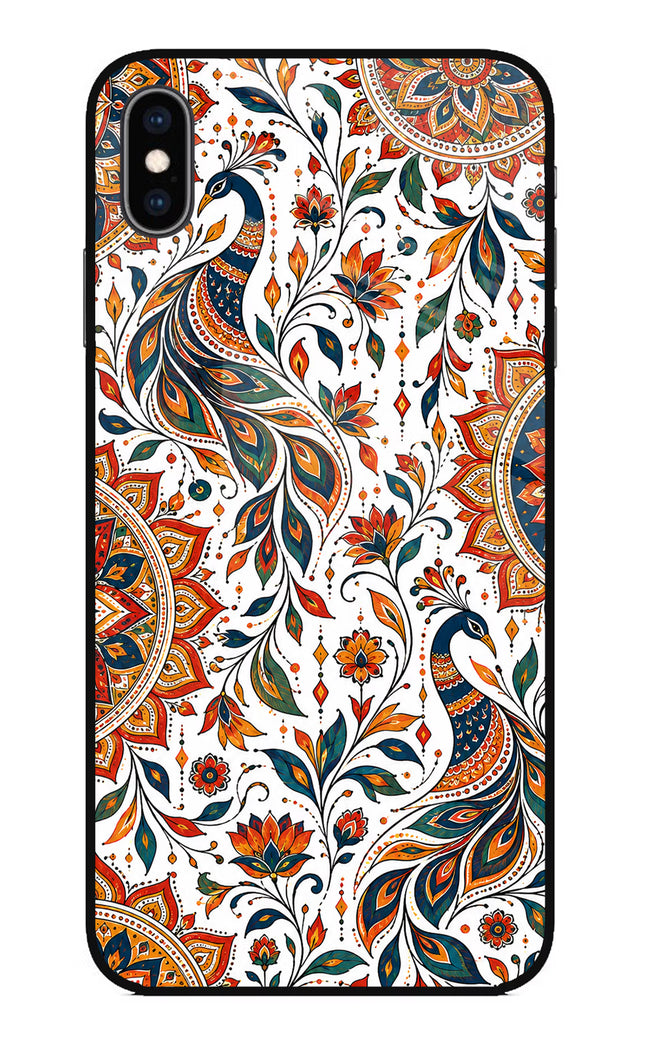 White Mayura iPhone XS Max Glass Case