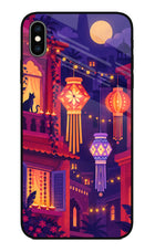 Lantern Lane iPhone XS Max Glass Case Back Cover by Casekaro