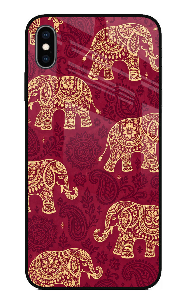 Maroon Elephant iPhone XS Max Glass Case