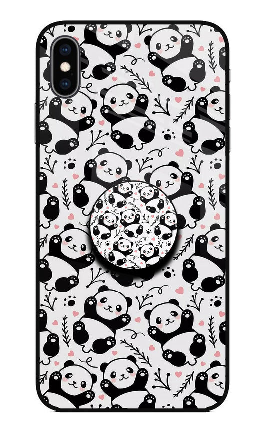 Cute Panda iPhone XS Max Glass Case