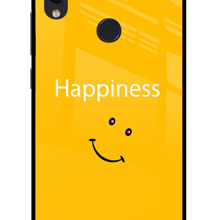 Happiness With Smiley Redmi Note 7S Glass Case Back Cover by Casekaro