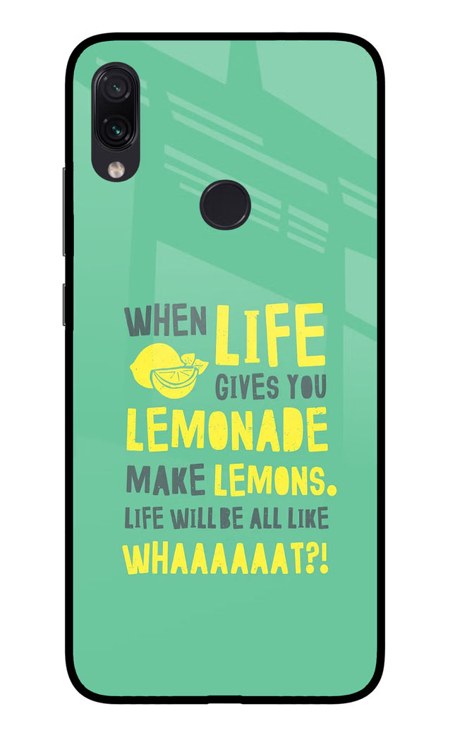 Quote Redmi Note 7S Glass Case Back Cover by Casekaro