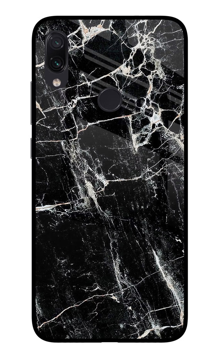 Black Marble Texture Redmi Note 7S Back Cover, Glass case