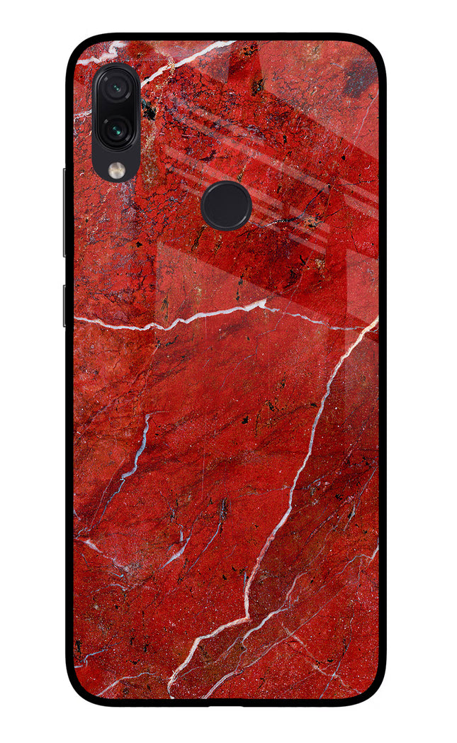 Red Marble Design Redmi Note 7S Glass Case Back Cover by Casekaro