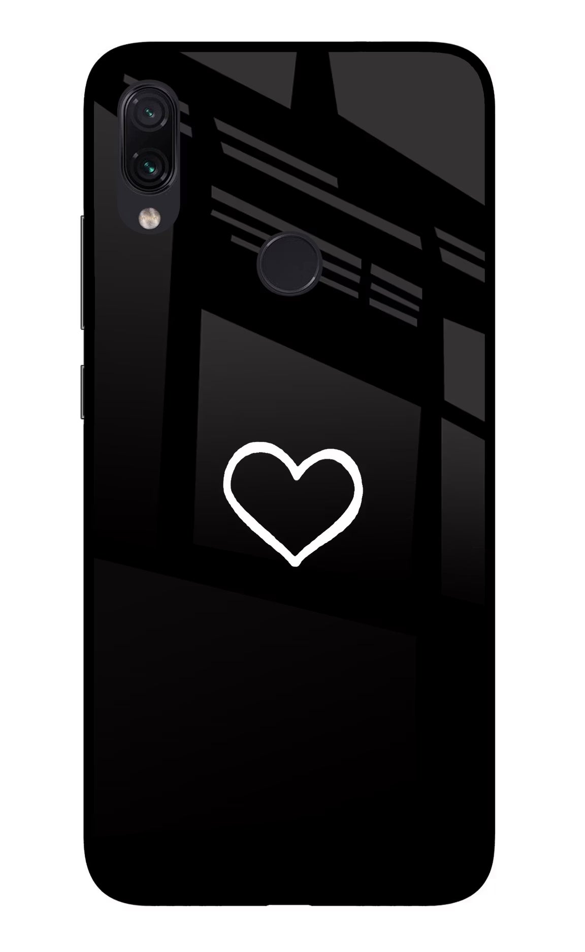Heart Redmi Note 7S Glass Case Back Cover by Casekaro
