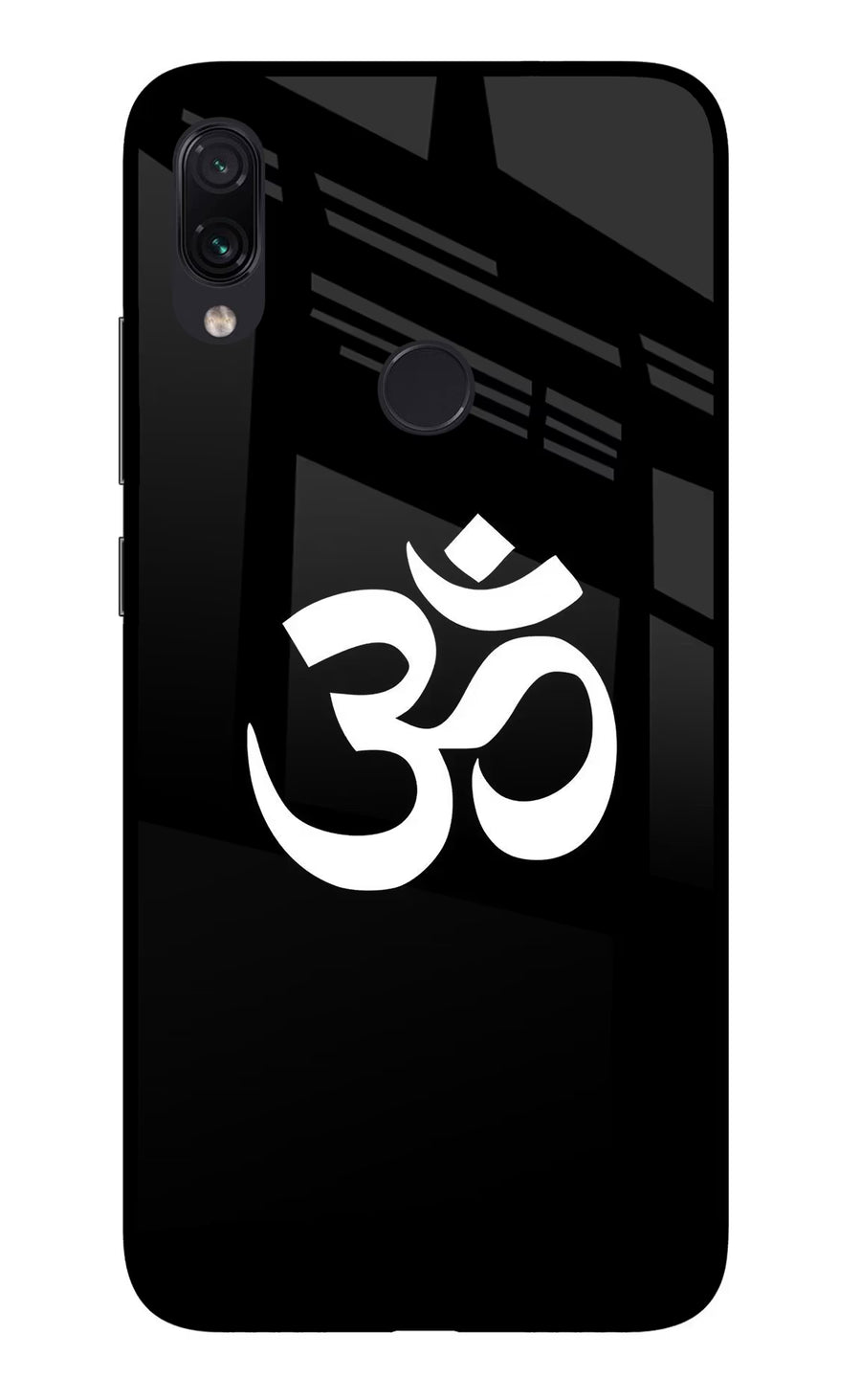 Om Redmi Note 7S Back Cover, Glass case