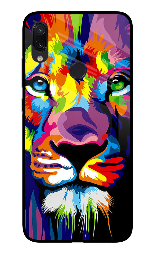 Lion Redmi Note 7S Glass Case Back Cover by Casekaro