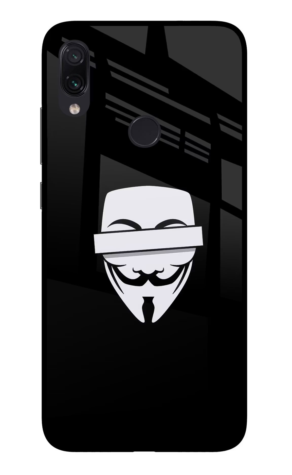 Anonymous Face Redmi Note 7S Glass Case