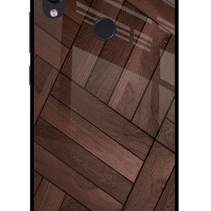 Wooden Texture Design Redmi Note 7S Glass Case Back Cover by Casekaro