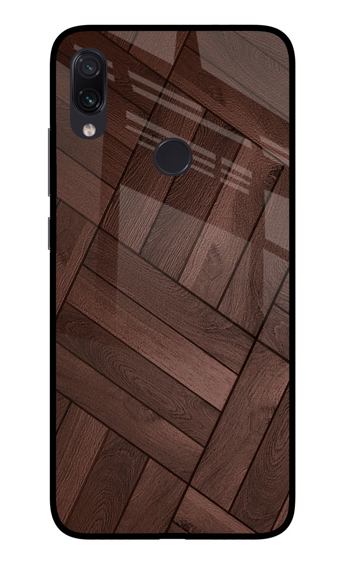 Wooden Texture Design Redmi Note 7S Glass Case Back Cover by Casekaro