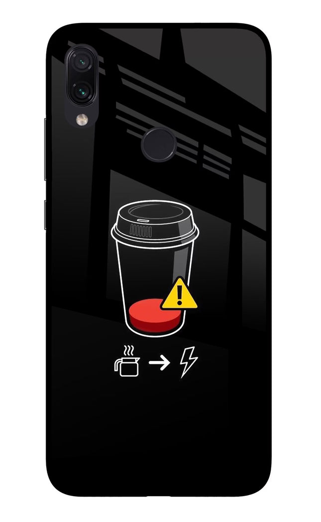 Coffee Redmi Note 7S Glass Case Back Cover by Casekaro
