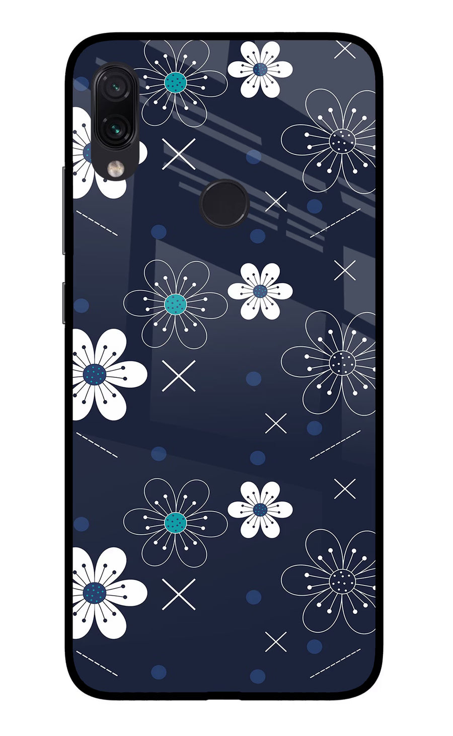 Flowers Redmi Note 7S Back Cover, Glass case