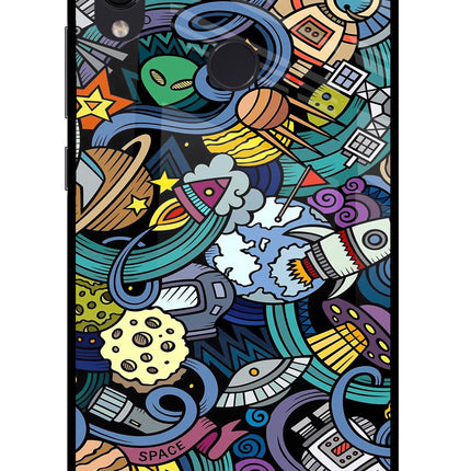 Space Abstract Redmi Note 7S Glass Case Back Cover by Casekaro