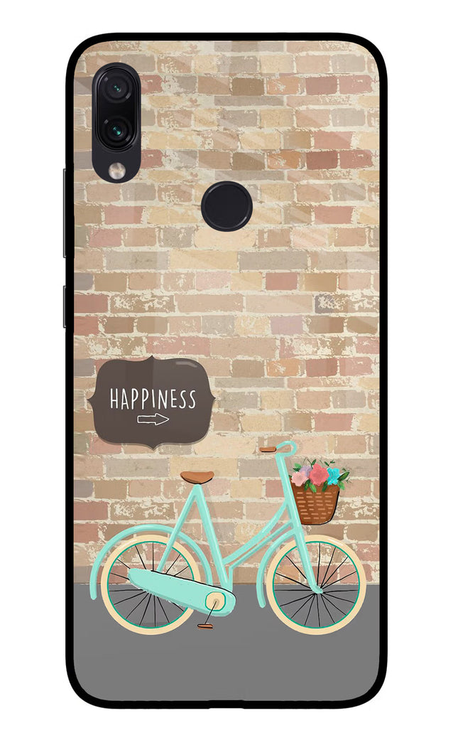 Happiness Artwork Redmi Note 7S Glass Case Back Cover by Casekaro