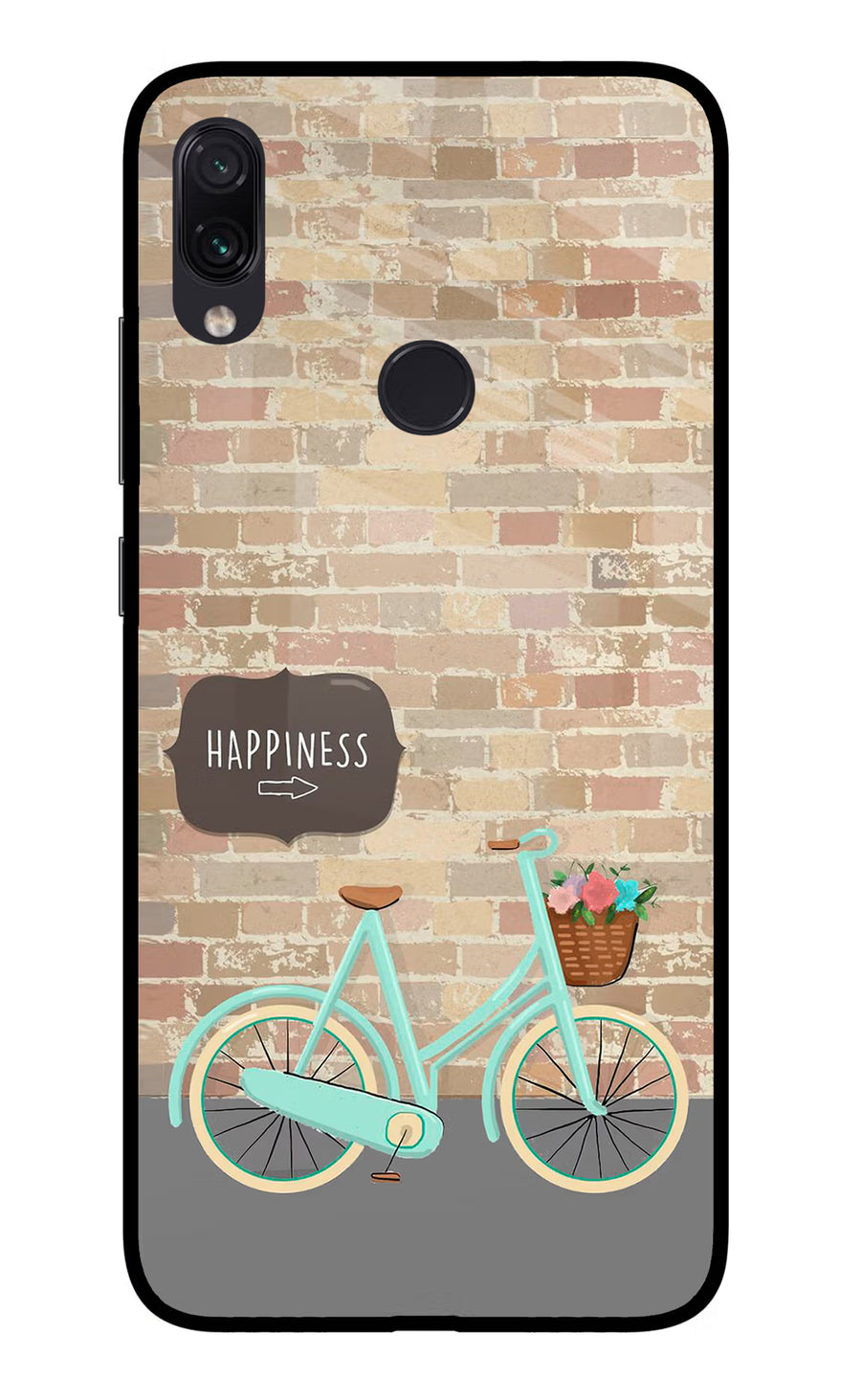 Happiness Artwork Redmi Note 7S Back Cover, Glass case