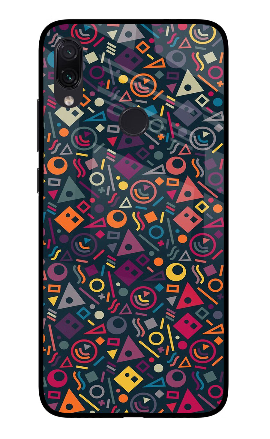 Geometric Abstract Redmi Note 7S Back Cover, Glass case