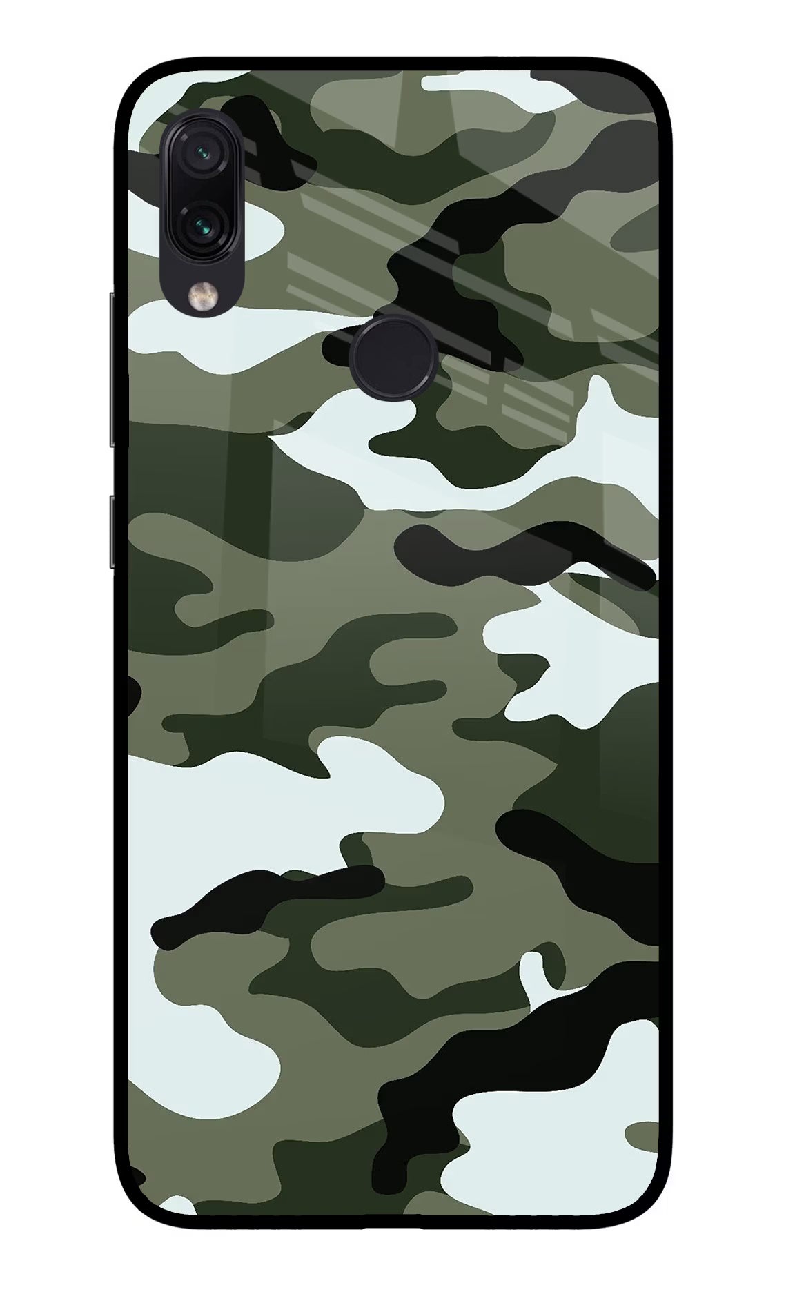 Camouflage Redmi Note 7S Glass Case