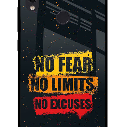 No Fear No Limits No Excuse Redmi Note 7S Glass Case Back Cover by Casekaro