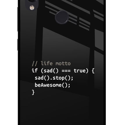 Life Motto Code Redmi Note 7S Glass Case Back Cover by Casekaro