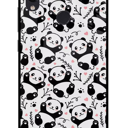 Cute Panda Redmi Note 7S Glass Case Back Cover by Casekaro