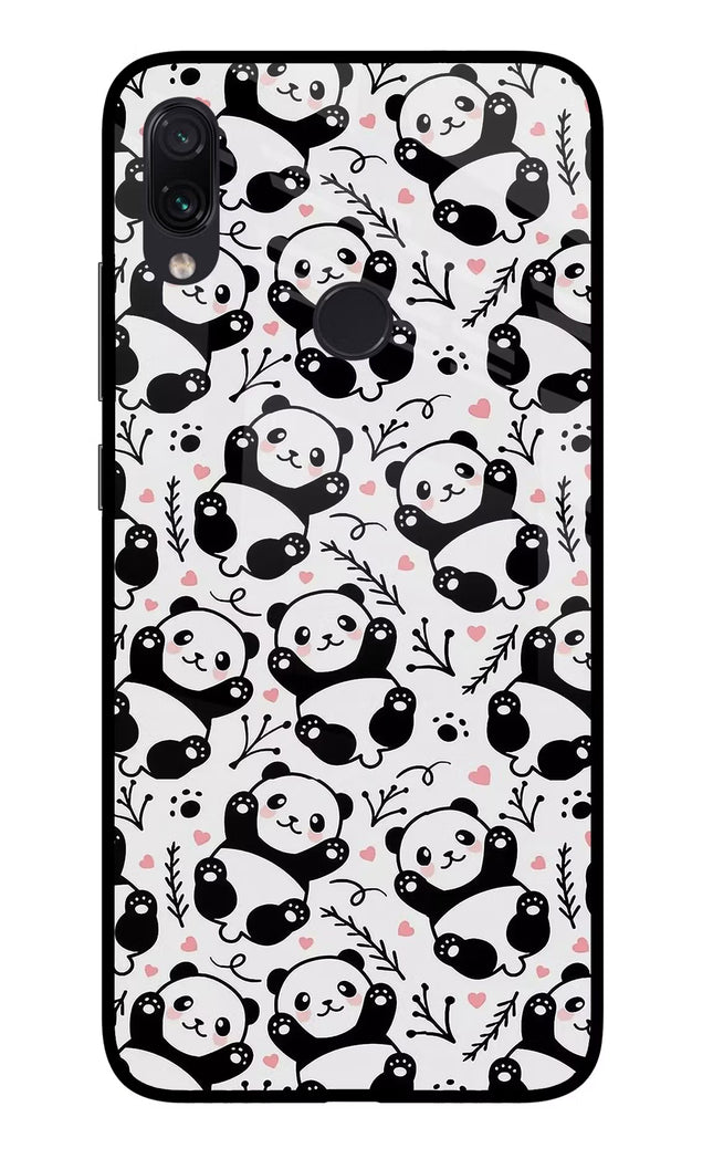 Cute Panda Redmi Note 7S Glass Case Back Cover by Casekaro