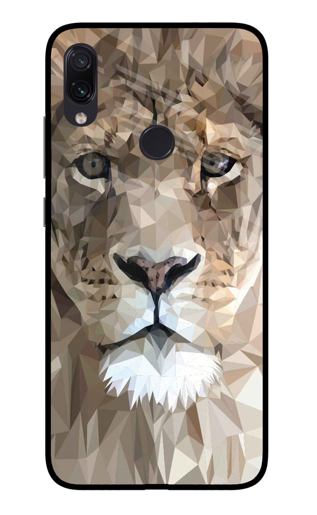 Lion Art Redmi Note 7S Glass Case Back Cover by Casekaro