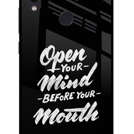 Open Your Mind Before Your Mouth Redmi Note 7S Glass Case