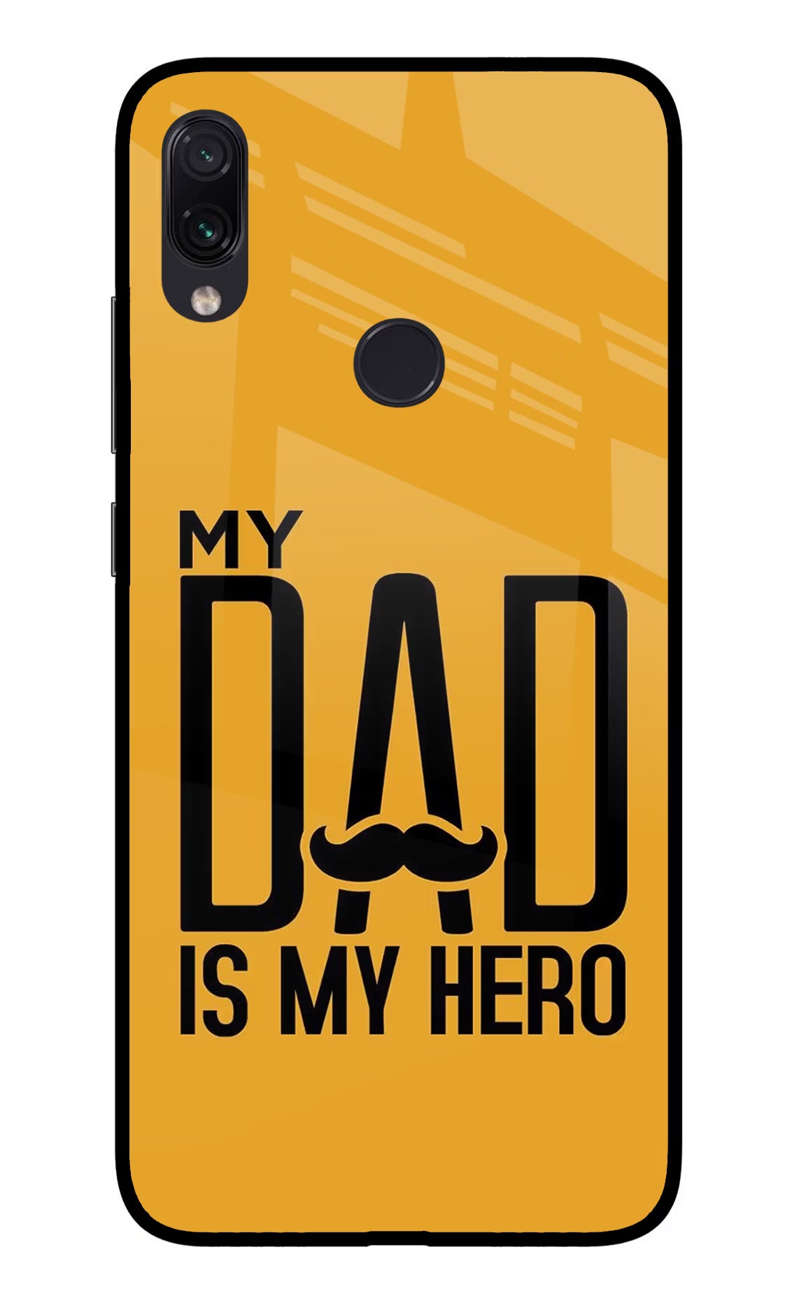 My Dad Is My Hero Redmi Note 7S Glass Case Back Cover by Casekaro