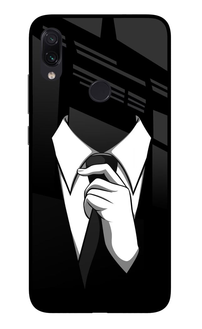 Black Tie Redmi Note 7S Glass Case Back Cover by Casekaro