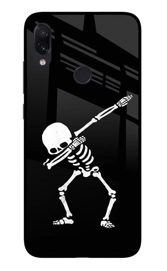 Dabbing Skeleton Art Redmi Note 7S Glass Case