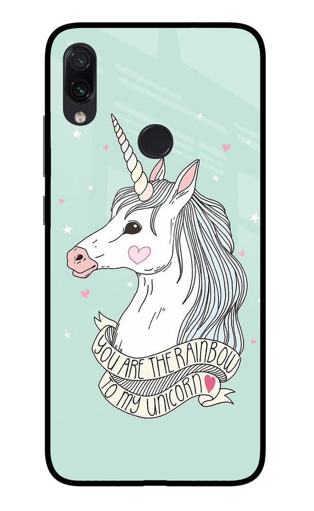 Unicorn Wallpaper Redmi Note 7S Glass Case Back Cover by Casekaro