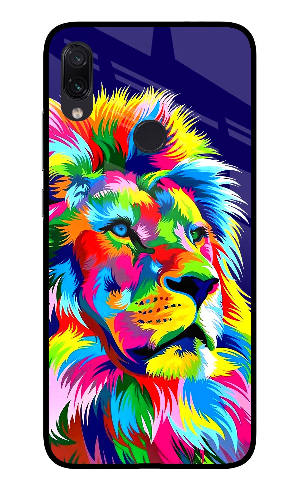 Vector Art Lion Redmi Note 7S Glass Case Back Cover by Casekaro