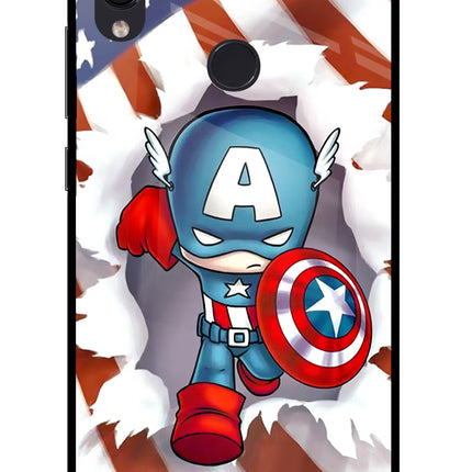 Captain America Redmi Note 7S Glass Case Back Cover by Casekaro